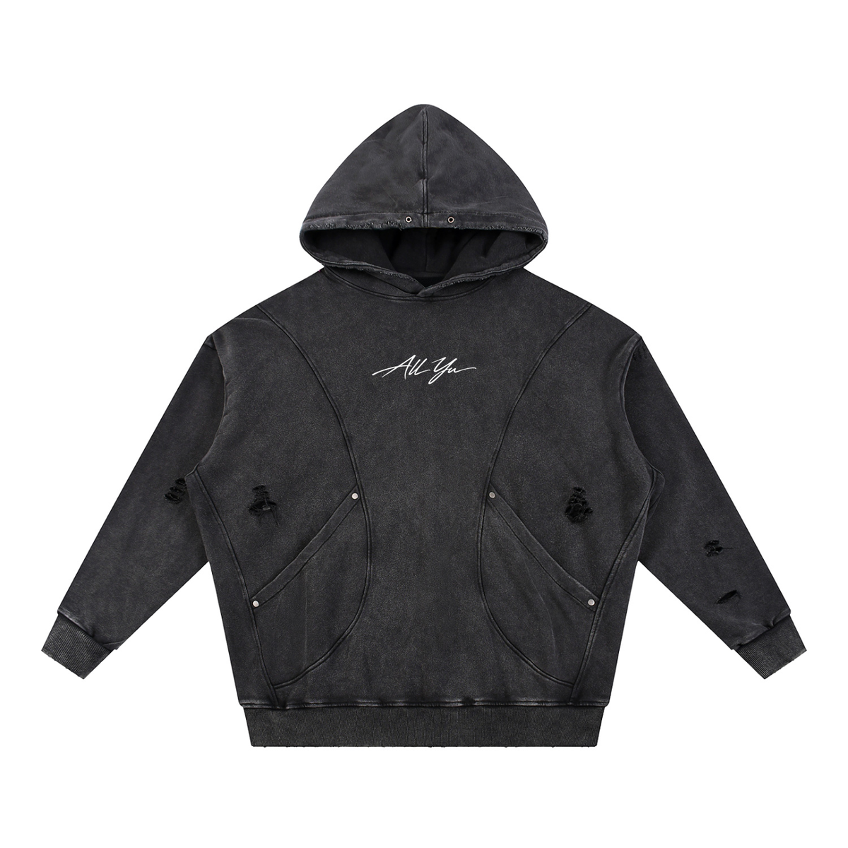 All Yu - Outlast Distressed Hoodie — All Yu - Outlast Distressed Hoodie, view 1