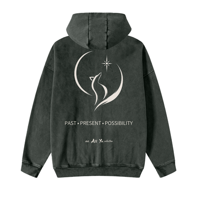 Snow Washed Zip-Through Fleece Hoodie