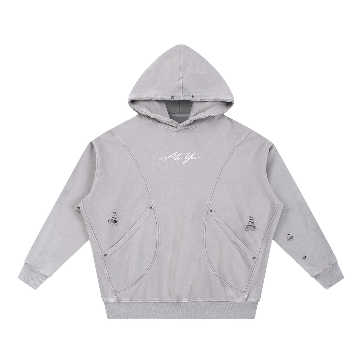 All Yu - Outlast Distressed Hoodie — All Yu - Outlast Distressed Hoodie, view 3