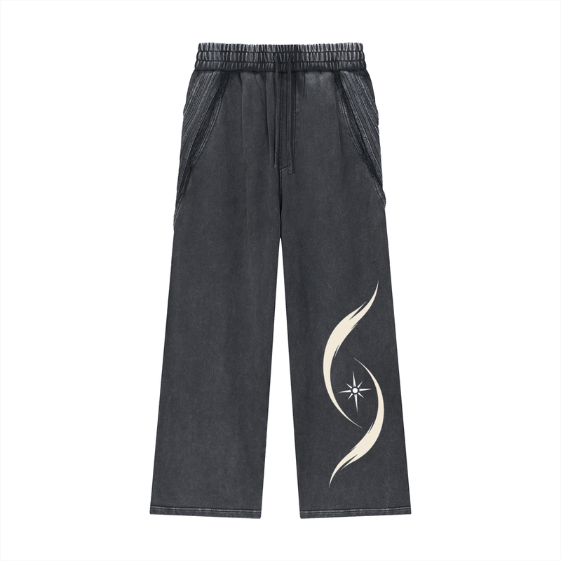 Snow Washed Tape Raw Edge Sweatpants